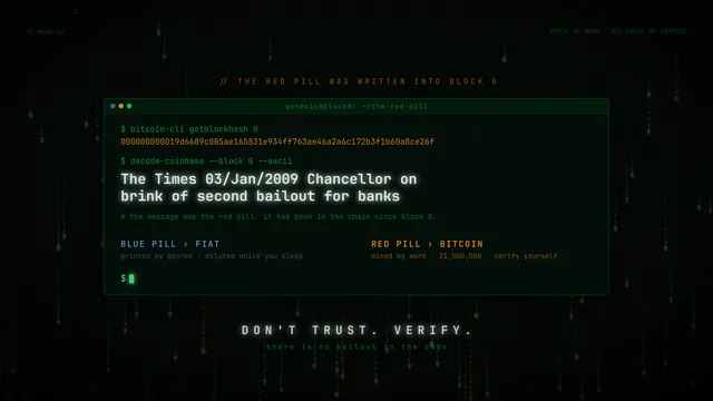 Red Pill wallpaper: genesis block