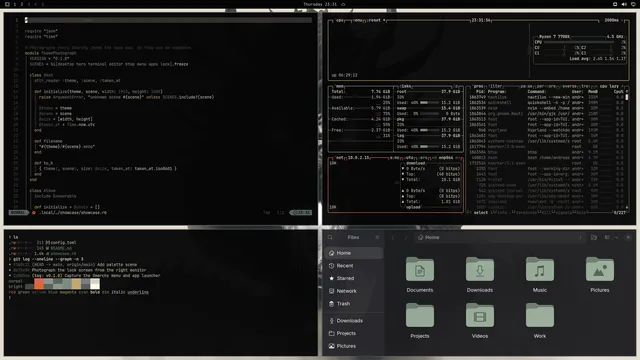 Ryu: Neovim, terminal, btop and Files