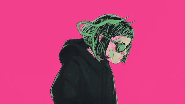 Sakura Mochi wallpaper: neon goggles girl