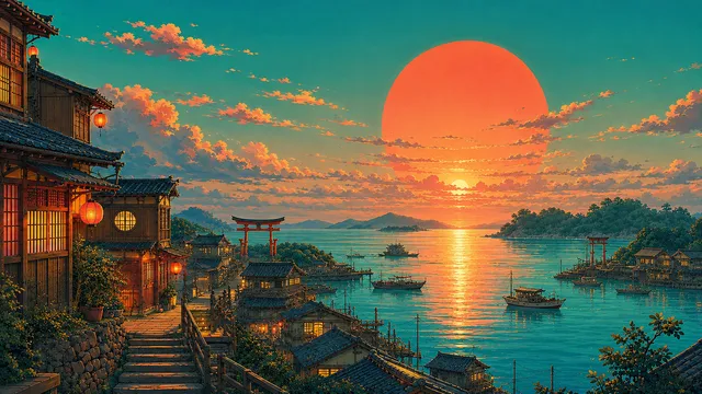 Solarized Japan wallpaper: background2