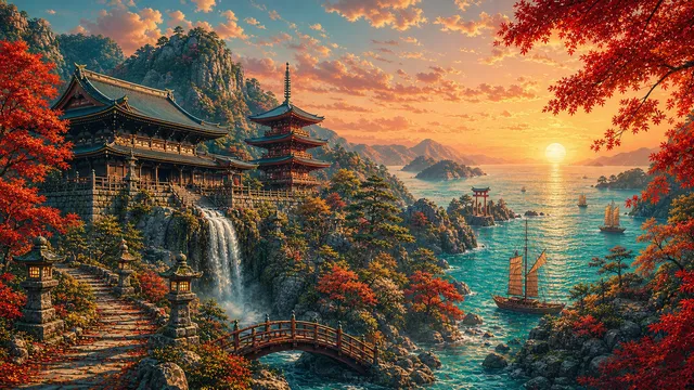 Solarized Japan wallpaper: background5
