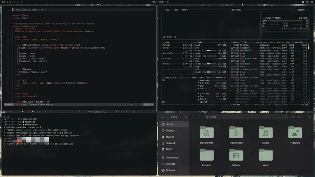 Solitude: Neovim, terminal, btop and Files