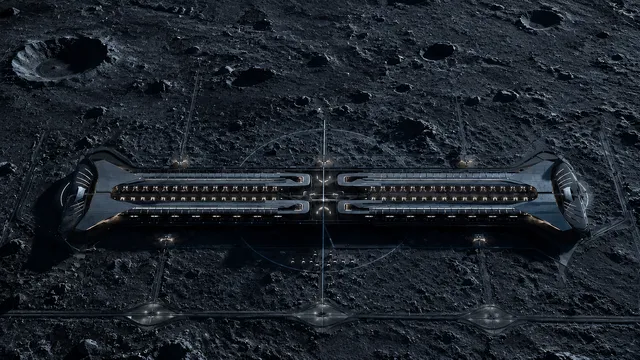 Spacex Terrafab wallpaper: terrafab moon crater