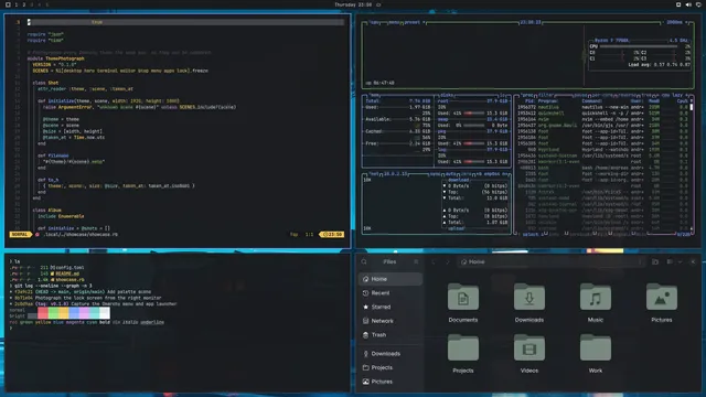 Spectra: Neovim, terminal, btop and Files