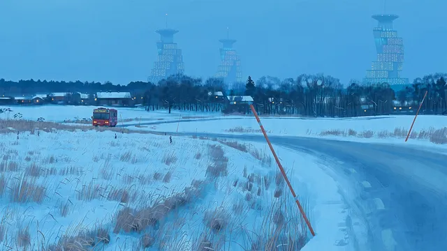 The Loop wallpaper: frozen bus route