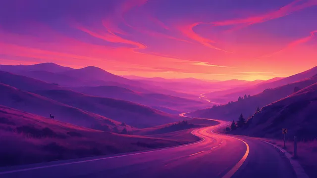 Tokyo Night wallpaper: winding road