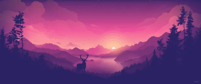 Tokyo Night wallpaper: sunset lake