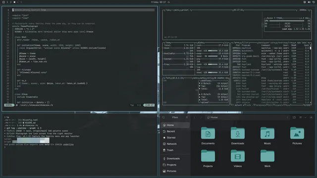 Type17: Neovim, terminal, btop and Files