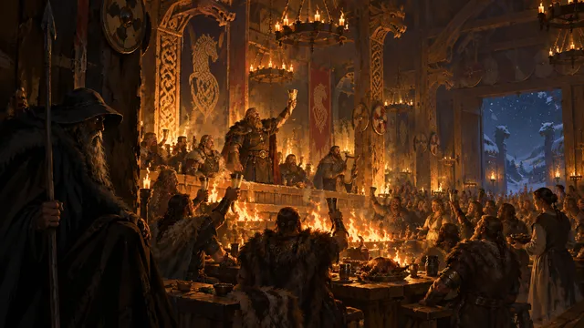 Vikings wallpaper: mead hall