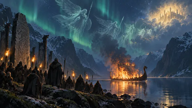 Vikings wallpaper: ship burial