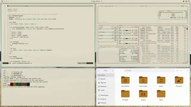 White Gold: Neovim, terminal, btop and Files